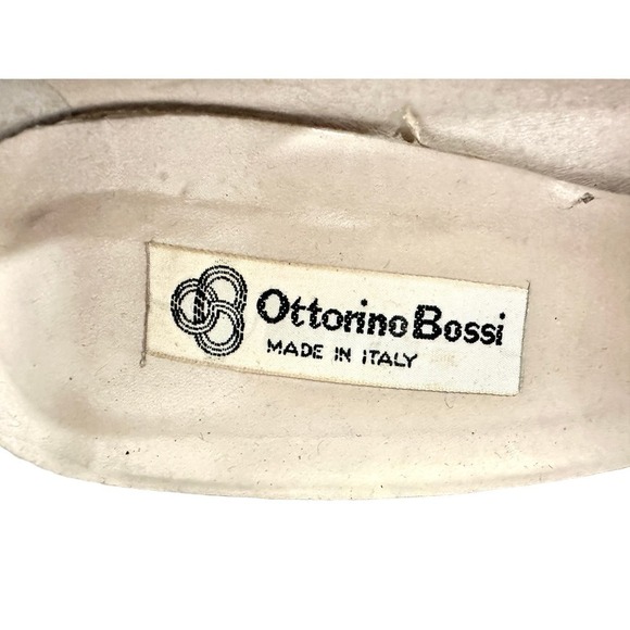 VTG Ottorino Bossi Italian Leather Pumps Red White Trim Open Toe EU 38/US 7.5B - Picture 4 of 7